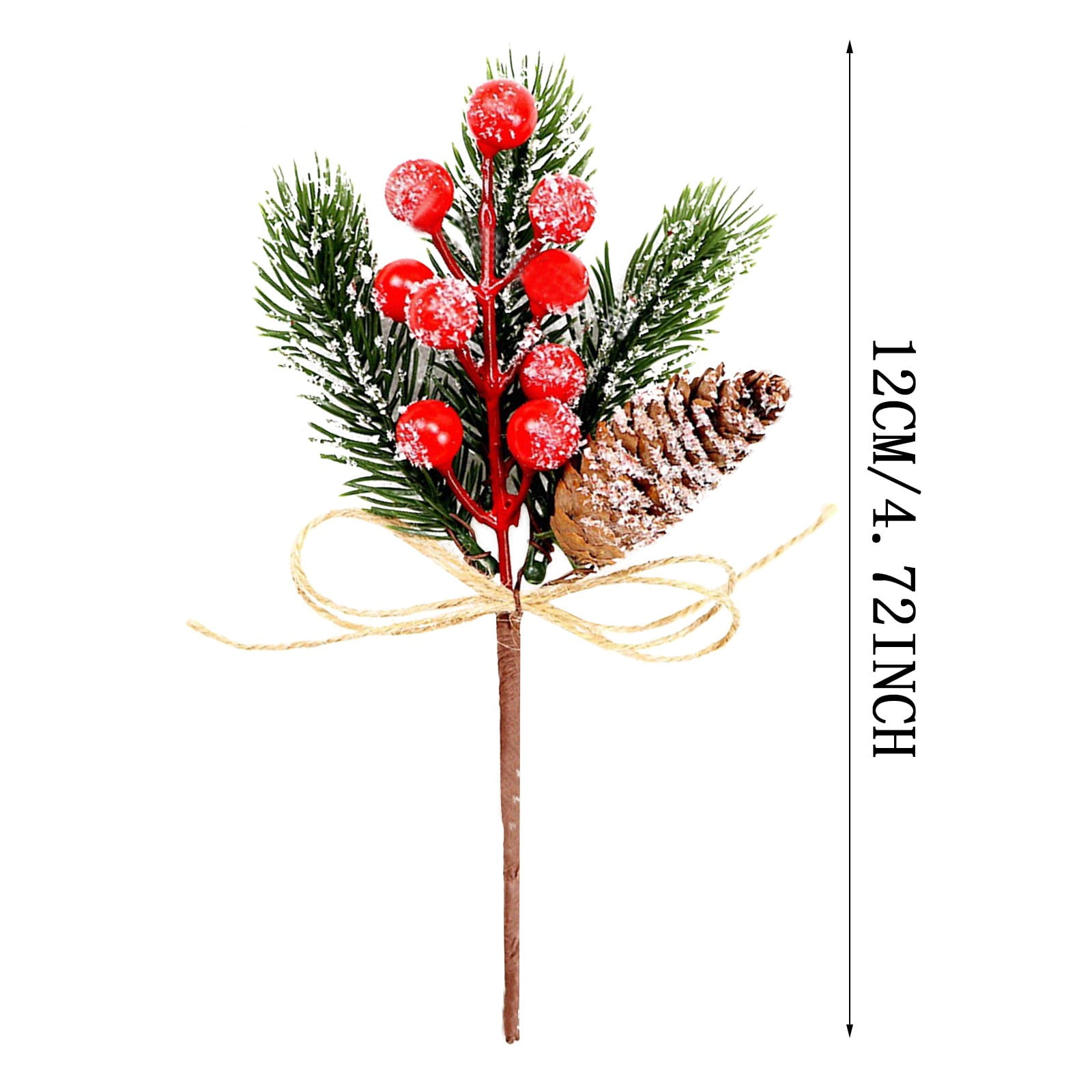 Red Berry Stems Branches Christmas Berries Decor 8 PCS Artificial ...