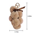 thumbnail image 2 of Faux Fur Ball Keychain Bowknot Grape Design Pom Pom Ball Charm Purse Pendant, 2 of 10