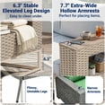 thumbnail image 4 of Muphyers 13 Piece Outdoor Patio Furniture Set, 43" 55000 BTU Aluminum Propane Gas Fire Pit Table, All-Weather Rattan Wicker Sectional Sofa, Wide Armrest Conversation Set for Deck Garden Yard,Cream, 4 of 14