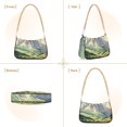 thumbnail image 2 of Womens Chain Shoulder Bag Green Landscape Classic Tote Handbags Fashion Clutch Hobo Purse with Zipper for Travel Casual, 2 of 7