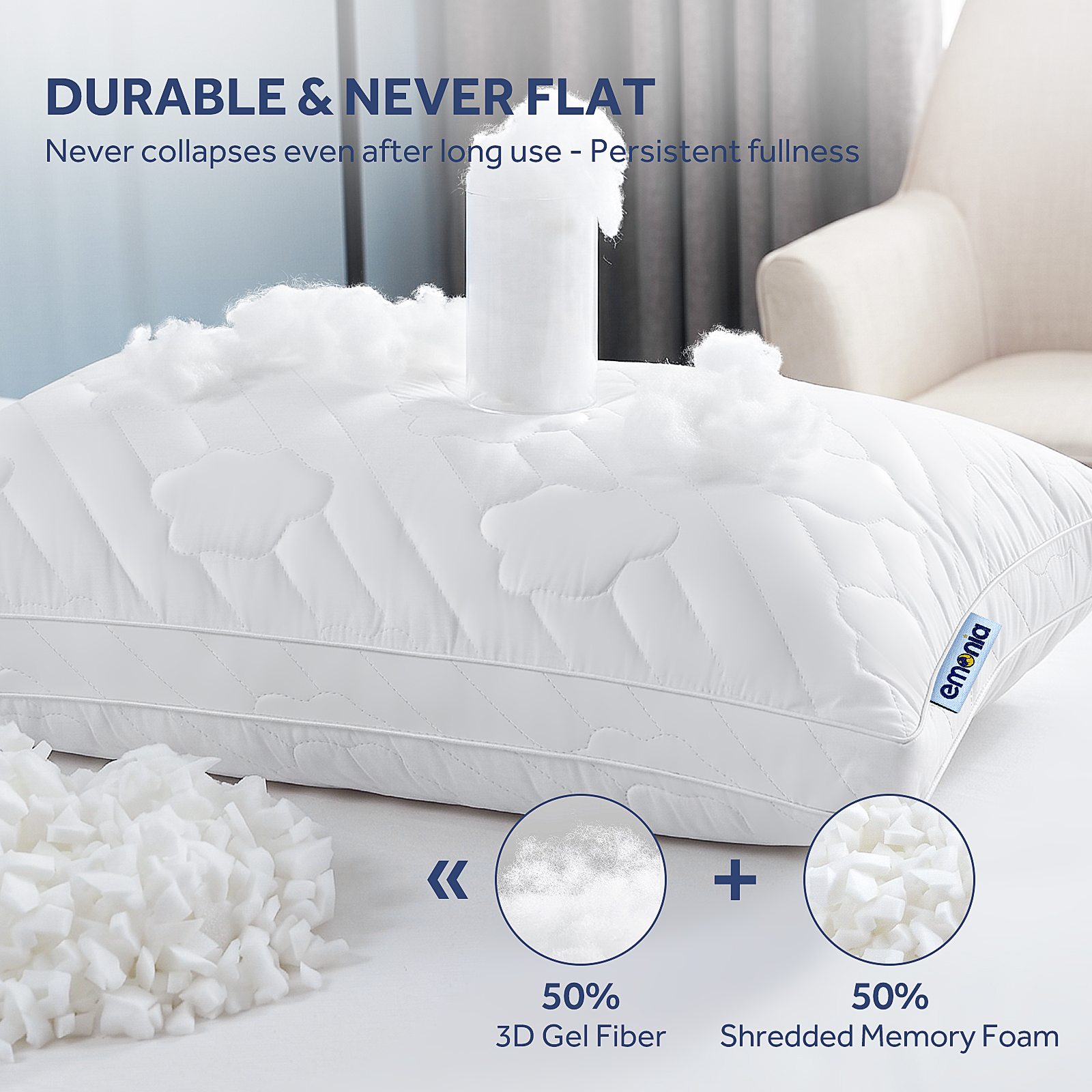 EMONIA Queen Size Bed Pillows 2 Pack photo 3