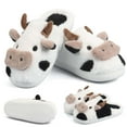 thumbnail image 3 of Gustave Fuzzy House Slippers for Women Men Cute Cow Soft Fluffy Slipper Slides Non-Slip Winter Warm Cozy Cartoon Animal Plush Home Shoes for Indoor Outdoor, 3 of 7
