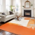 thumbnail image 2 of 8'x10' Area Rugs, Burnt Orange Gray Indoor Outdoor Area Rug for Living Room Bedroom, Geometric Oil Painted Abstract Modern Washable Bathroom Rugs Kitchen Floor Carpet Mats Home Decor Aesthetic, 2 of 8