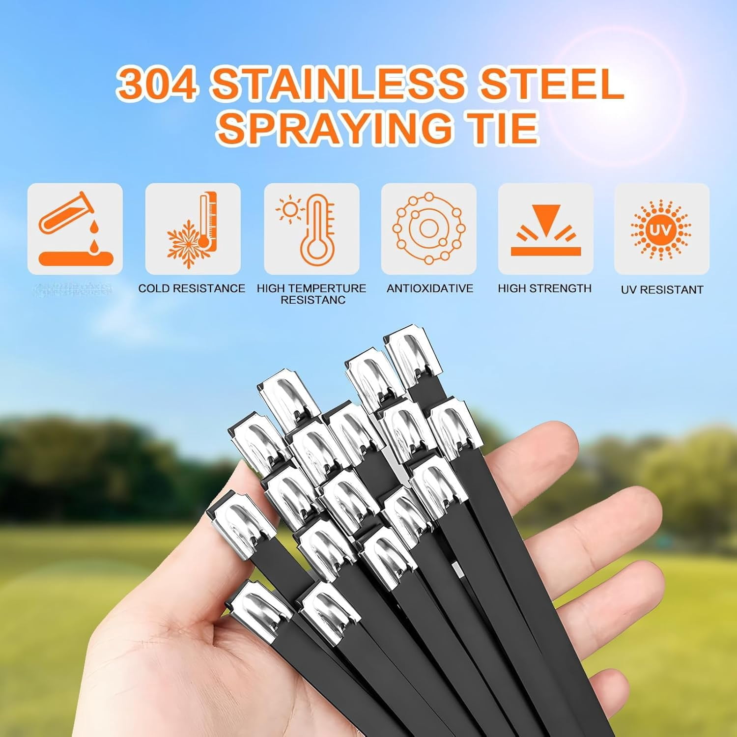 Stainless Steel Cable Tie Gun Kit, 2026 Upgrade Stainless Steel Cable Tie Gun with Metal Zip Ties, Heavy Duty 304 Metal Zip Ties Complete Tool Set, with Self-Locking (Powder Coat Black 156sets)