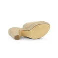 thumbnail image 5 of BLISSFUL STEP Women's Shoes Chunky Platform Open Toe Slides Block Heel Sandals Beige 8.5, 5 of 8