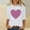 White, variant on HaoXianJian Valentine's Day Shirt for Women Glitter Love Heart Printed T-Shirt Top 3/4 Sleeve Tee Crew Neck Casual Blouse Tops Size S-2X