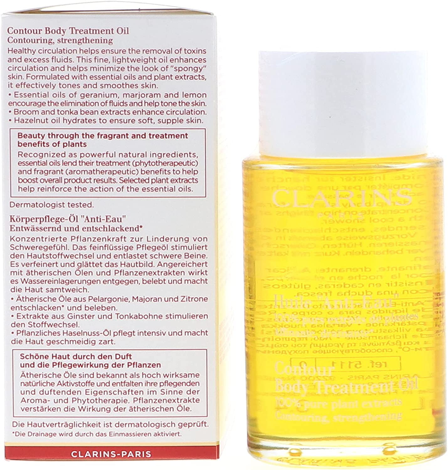 overvåge udtrykkeligt udvande Clarins Huile Anti-Eau Contour Body Treatment Oil, 3.4 Ounce - Walmart.com