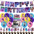 thumbnail image 1 of Kpop Demon Hunters Birthday Party Supplies,KPop Demon Hunters Birthday Party Supplies 1 flag +18 balloons +1 large power strip +12 small power strips, 1 of 8