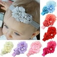 thumbnail image 3 of Ruanlalo Headband Faux Pearl Skin-friendly Chiffon Baby Girls Bow-knot Kids Headwear for Birthday Red, 3 of 6