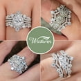 thumbnail image 3 of Wuziwen Crown Double Ring Enhancers Guard for Engagement Rings Vintage Wedding Bands for Women 2 Pieces Size 7, 3 of 9