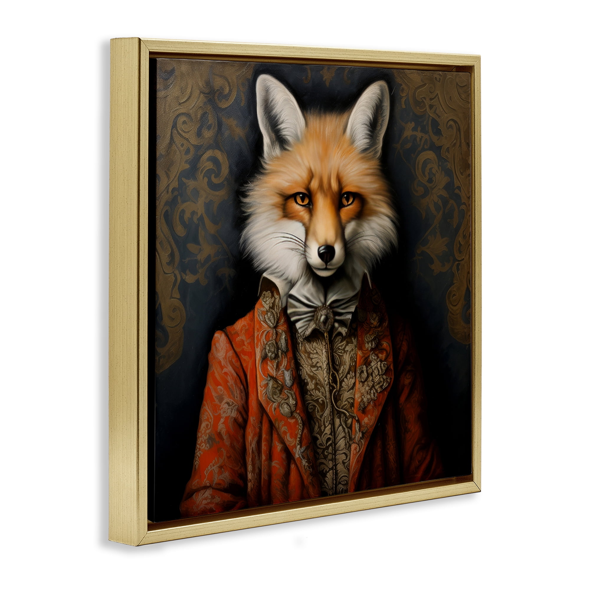 Stupell Industries Mystical Metamorphosis Fox Gold Framed Floater Canvas Wall Art, design by Lazar Studio