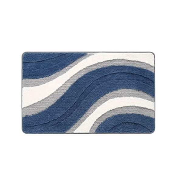 Soft Absorbent Microfiber Bathroom Rug with Non-Slip Backing, 40x60cm Multicolor Toilet Mat for Bath and Shower