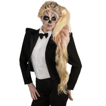 Lady Gaga Black Tuxedo Skeleton Zombie Adult Halloween Cosplay Costume