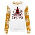 thumbnail image 5 of Fall Fashion Must Haves Womens Festive Round Neck Pullover Sweatshirt Long Sleeve Merry Christmas Print Top Red Raglan Sleeve Shirt My Items, 5 of 5