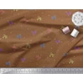 thumbnail image 3 of Soimoi Brown Velvet Fabric Dot & Floral Artistic Print Fabric by Yard 58 Inch Wide, 3 of 5