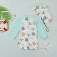 thumbnail image 3 of OBEEII Long Sleeve Swimsuits for Baby Boys One Piece Zip Up Bathing Suits UPF 50+ Beach Swimwear with Sun Hat, 3 of 9
