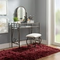 thumbnail image 2 of Linon Bonview 2-Piece Vanity Set, Includes Vanity and Bench, Dark Metal Finish with Beige Linen Fabric, 2 of 18