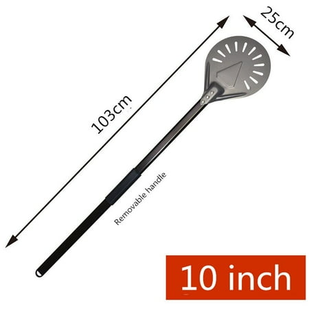 

Pizza Turning Small Pizza Peel Paddle Short Round Pizza Tool Non-Slip Wooden Handle 7 8 9 Inch Perforated Pizza Shovel Aluminum