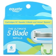 Equate Women's The Ultimate 5 Blade Razor Refill Cartridges, 6 Count