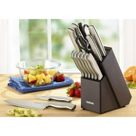 Classic Stainless Steel Meat Cleaver - Farberware Stamped Stainless Steel 15-Piece Cutlery Set