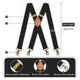 thumbnail image 6 of QCWQMYL Black Heavy Duty Suspenders for Men with Swivel Snap Hooks Elastic Belts Loop Suspenders, 6 of 6