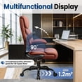 thumbnail image 4 of STACOO High Back Executive Office Chair 400lbs, Big and Tall Ergonomic Desk Chair with Lumbar Support & Flip-up Armrests, PU Leather Swivel Chair with Adjustable Height – Brown, 4 of 10