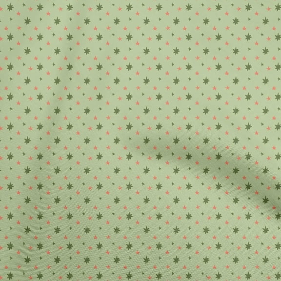 oneOone Viscose Chiffon Light Green Fabric Stars Diy Clothing Quilting Fabric Print Fabric By Yard 42 Inch Wide