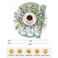 thumbnail image 6 of 15 Inch Round Placemats Set of 6, Eucalyptus Green Non Slip Heat Insulation PP Table Mats, Vintage Bottle Succulents Stripes Washable Place Mats for Kitchen Dining Party Table Decor, 6 of 7