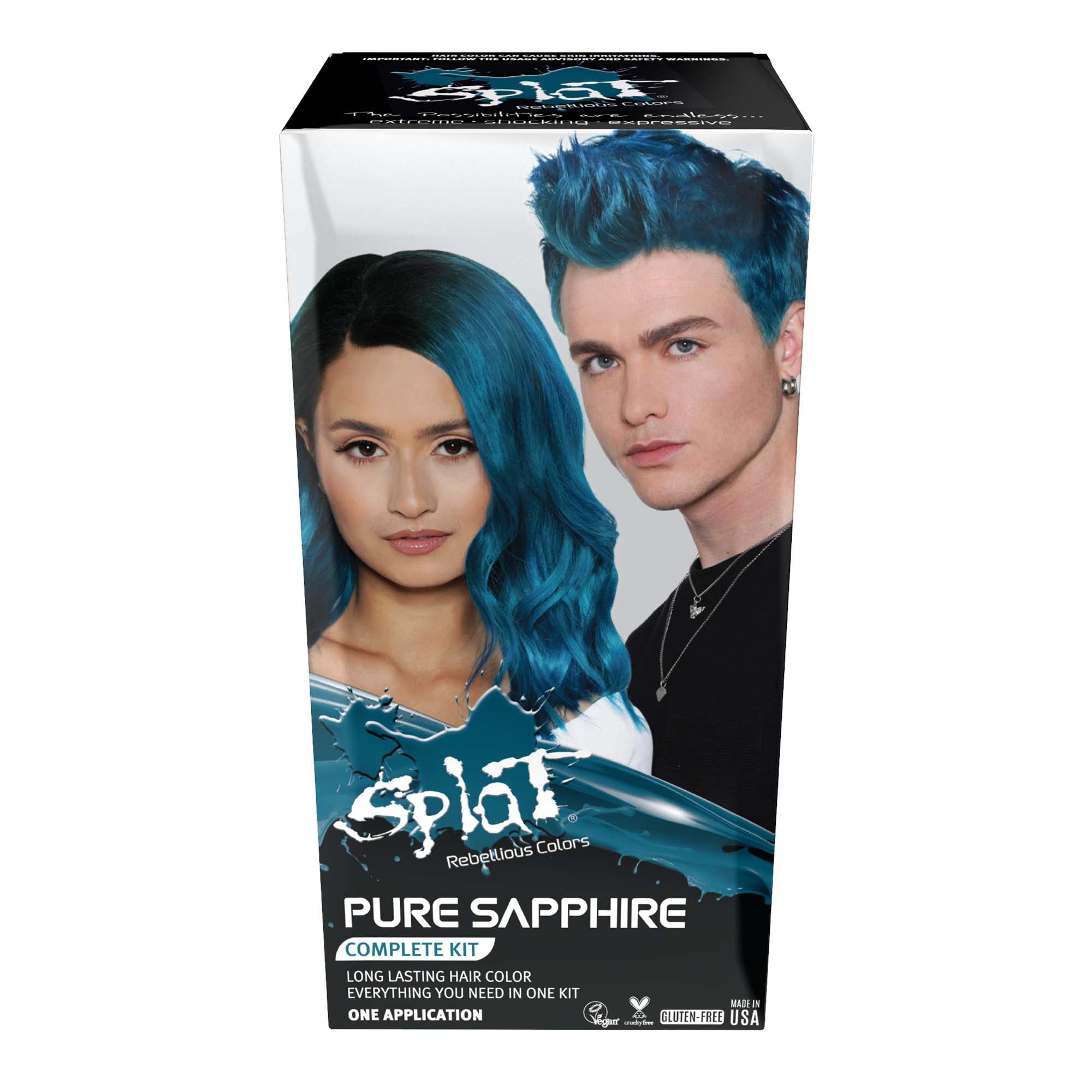 Splat Blue Envy Hair Color Kit, Semi-Permanent Dye 