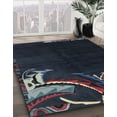 thumbnail image 2 of Ahgly Company Indoor Round Abstract Blue Moss Green Oriental Area Rugs, 3' Round, 2 of 6