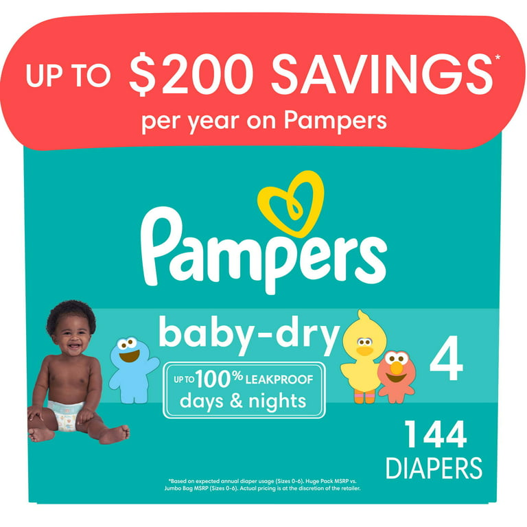 Pampers Baby Dry Diapers Size 4 144 Count
