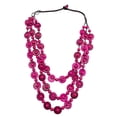 thumbnail image 4 of Collar bohemio con cuentas de madera, estilo étnico, colgante africano. Rosa roja, 4 of 9