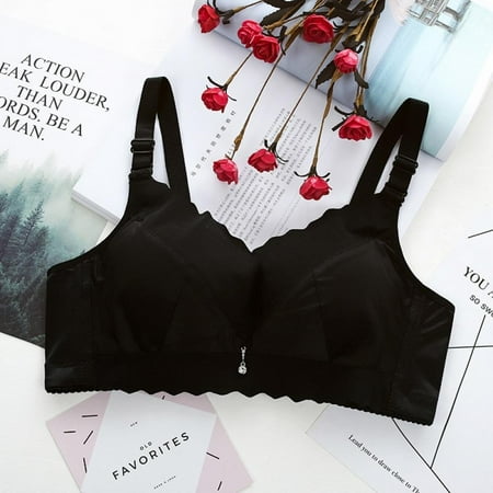 

Comfortable Support Bras for Women Full Coverage and Lift - Deep V Comfortable Gathered Soft Thick No Steel Everyday Sleep Bras