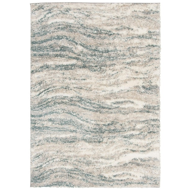 Mainstays 8'x10' Teal & Ivory Shag Area Rug