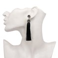 thumbnail image 2 of Pendientes largos y glamorosos con borlas negras para mujeres a la moda, 2 of 2