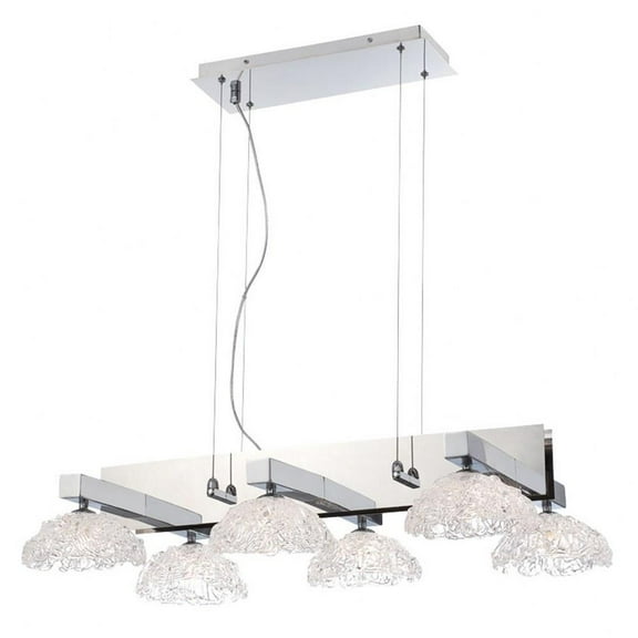 Transitional 6-Light Chandelier with Clear Handmade Glass 5.75 X 21 inches Chandeliers Bailey Street Home 79-Bel-1863013