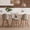 Khaki, variant on Daluvenix Swivel Counter Height Bar Stools Set of 3, 26" Upholstered Bar Chairs with Curved Back and Wood Legs, Mid Century Chenille Fabric Barstools, Modern Kitchen Island Chair
