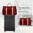 thumbnail image 4 of ESULOMP Large Foldable Travel Duffle Bag with Shoes Compartment Camping Gym Weekend Bag Divider Bag Can Be Set Trolley Case & Tear Resistanted Red, 4 of 6