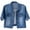 Blue, variant on CILENON Bomber Jacket Women's 3/4 Sleeve Colored Cropped Denim Jacket Light Wash Short Jean Jacket Trucker Coat (White,L)