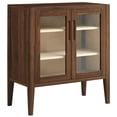 thumbnail image 5 of Modway Nell Tempered Glass Doors Accent Cabinet in Walnut, 5 of 9