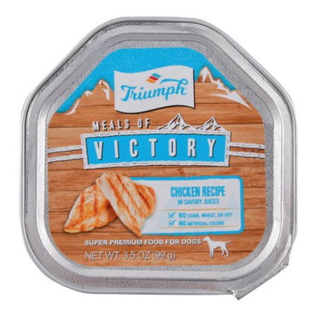 - Triumph Meals of Victory, Chicken Recipe in Savory Juices Dog Food - Single Meals of Victory with Chicken Dog Food, 3.5 oz