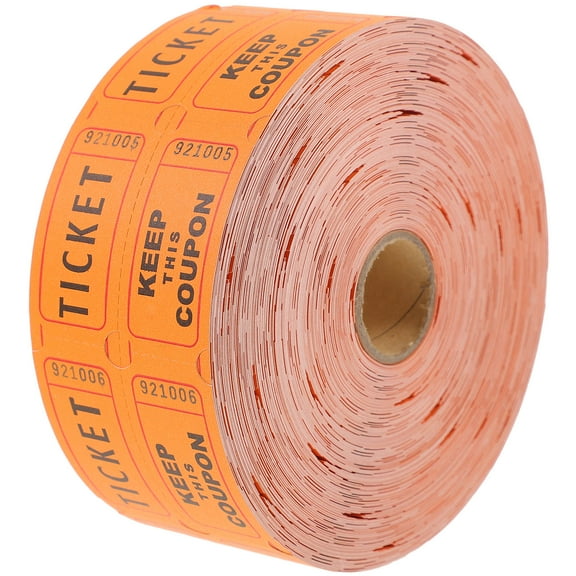 Uonlytech Orange Paper Ticket Roll for Celebrations and Lotteries Large Quantity