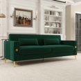thumbnail image 3 of YYAo Modern Sectional Sofa Couch, Sofa Bed Futon with Reversible Chaise & Ottoman for Living Room Small Space, Apartment, Retro Green, 3 of 8