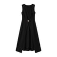 thumbnail image 6 of YuXingFu Sexy Dresses for Women Maxi Crew Neck Plus Size Womens Dress Sleeveless Solid Color Slim Fit Long Casual Summer Black M, 6 of 8