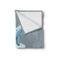 thumbnail image 2 of Polar Bear Soft Flannel Fleece Blanket, Fractal Style Polar Bear Iceberg Howling Mosaic Geometric Polygonal Art, Cozy Plush for Indoor and Outdoor Use, 70" x 90", Pale Blue and Grey, by Ambesonne, 2 of 5