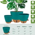 thumbnail image 5 of 8/10/12 Inch Self Watering Pots for Indoor/Outdoor Plants - Large Plastic Planter with Drainage Holes, Water Level Indicator & Deep Reservoir, Modern Decorative Flower Pots (Turquoise), 5 of 7