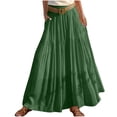 thumbnail image 5 of Gamivast Womens Maxi Skirt Linen Elastic High Waist Belted Long Skirt Solid Color Pockets Casual Skirt A-Line Flowy Summer Beach Vacation Daily Wear, 5 of 7