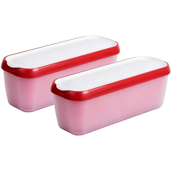CPDD Long Scoop Ice Cream Freezer Storage Containers Set of 2 - for Home Made Ice Cream, Freezer Containers, Meal Prep, Soup and Food Storage