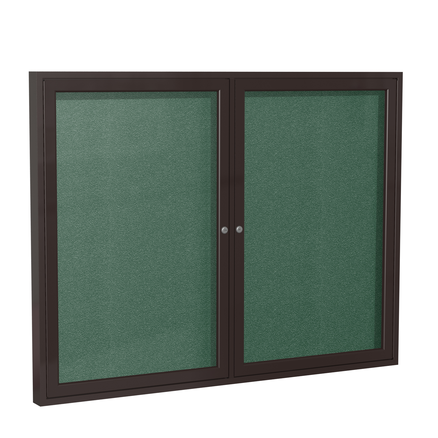 PB23648VX197 Ghent 2 Door Enclosed Vinyl Bulletin Board with Bronze