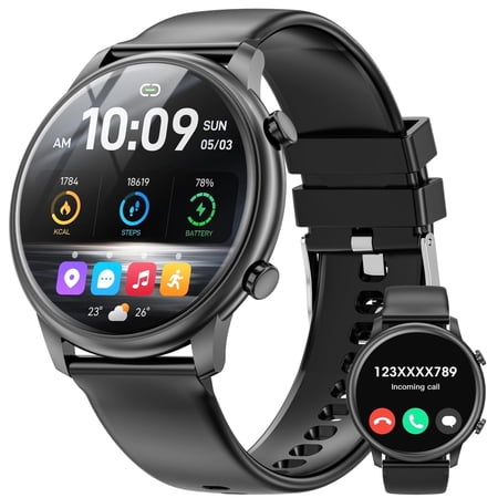 Mingwear 2025 New 1.39-inch Women's Smartwatch, Fitness Tracker with 100+ Exercise Modes, Take/Dial Calls, fits for Android and Iphone Devices (black)